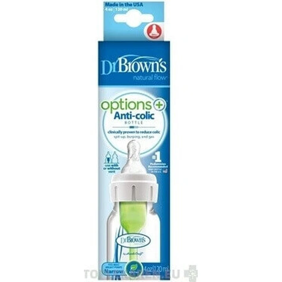 Dr.BROWN'S DOG FAA OPTIONS+ 120 мл 1×1 шт, узкий, 0M+, антиколиковый, пластик, белый: цены и характеристики
