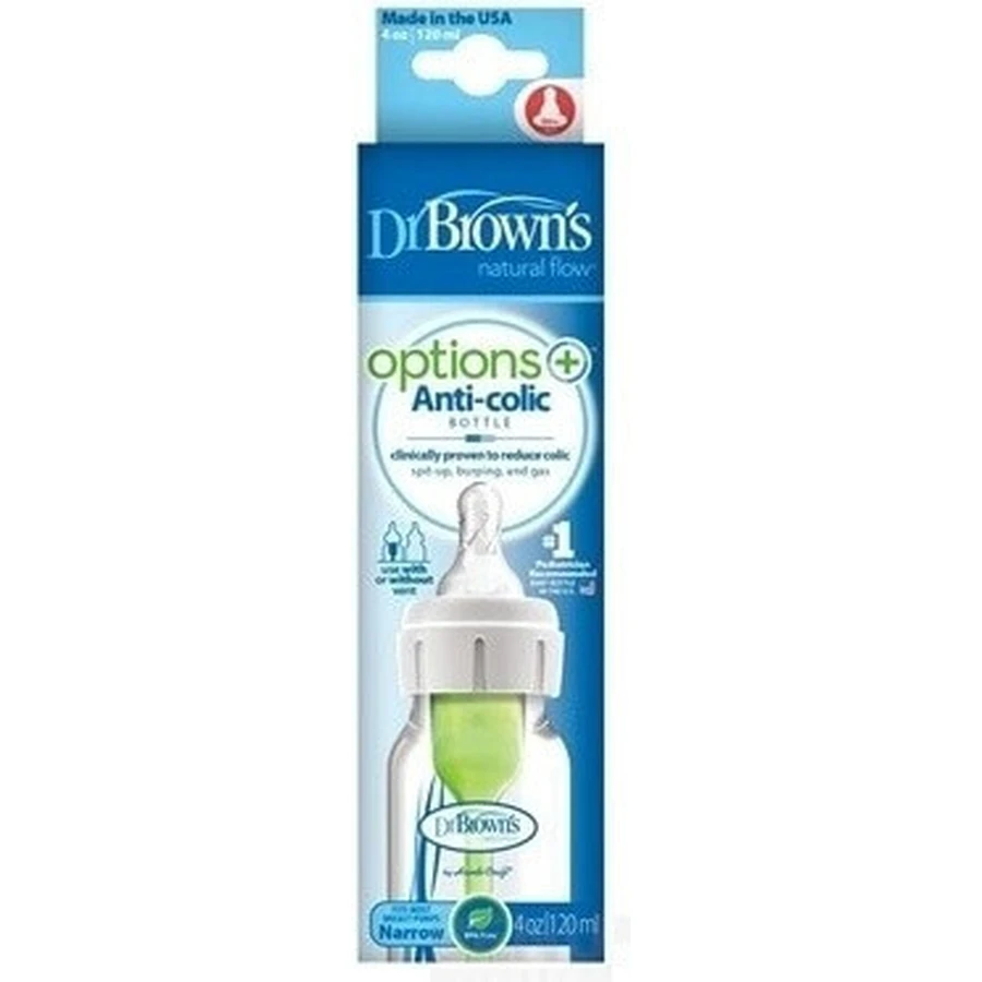 Dr.BROWN'S DOG FAA OPTIONS+ 120 мл 1×1 шт, узкий, 0M+, антиколиковый, пластик, белый: цены и характеристики