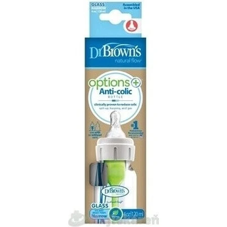 Dr.BROWN'S DOG FAA OPTIONS+ 120 мл 1×1 шт, узкий, 0M+, антиколиковый, пластик, белый: цены и характеристики