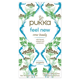 Pukka Feel New Organic, фруктово-трав'яний чай, будь-який, з воском фенхелю та кардамоном, 2 г х 20 пакетиків