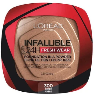 Пудра для обличчя, Loreal, Infallible 24H Fresh Wear, тональна основа у вигляді пудри, 300 бурштинових відтінків, 9 г