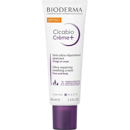 Заспокійливий та регенеруючий крем Bioderma Cicabio Cream+ SPF 50+ 40 мл: ціни та характеристики