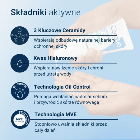 Гель-крем для обличчя CeraVe Oil Control, зволожувальний, комбінована та жирна шкіра, 52 мл: ціни та характеристики