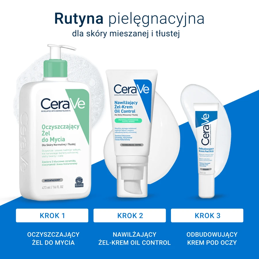 Гель-крем для обличчя CeraVe Oil Control, зволожувальний, комбінована та жирна шкіра, 52 мл: ціни та характеристики