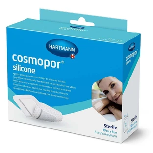 Cosmopor Силиконовые самоклеящиеся пластыри, 10 x 8 см, 5 штук, Hartmann