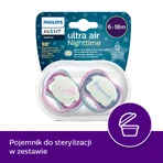 Avent Ultra Air Night, пупс, силіконовий, симетричний, темно-квітковий, дівчинка, SCF376/14, 6-18 місяців, 2 пупси: ціни та характеристики
