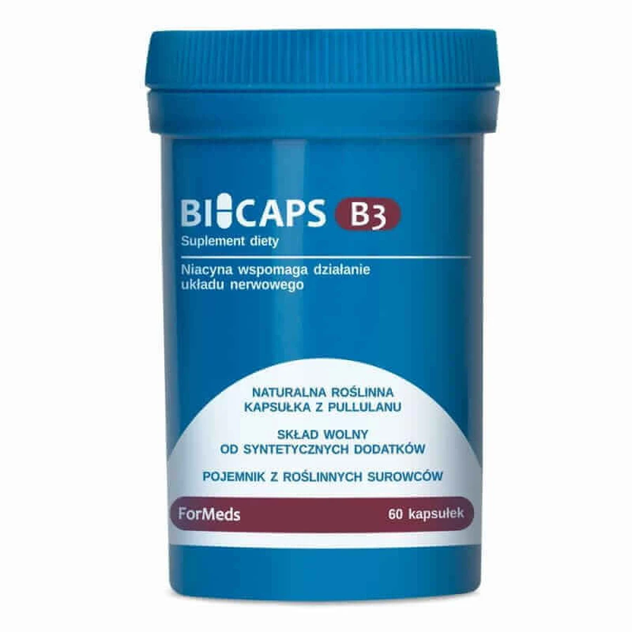 Bicaps Витамин B3 Ниацин 500 мг (60 капсул) капсулы ниацина, Formeds: цены и характеристики