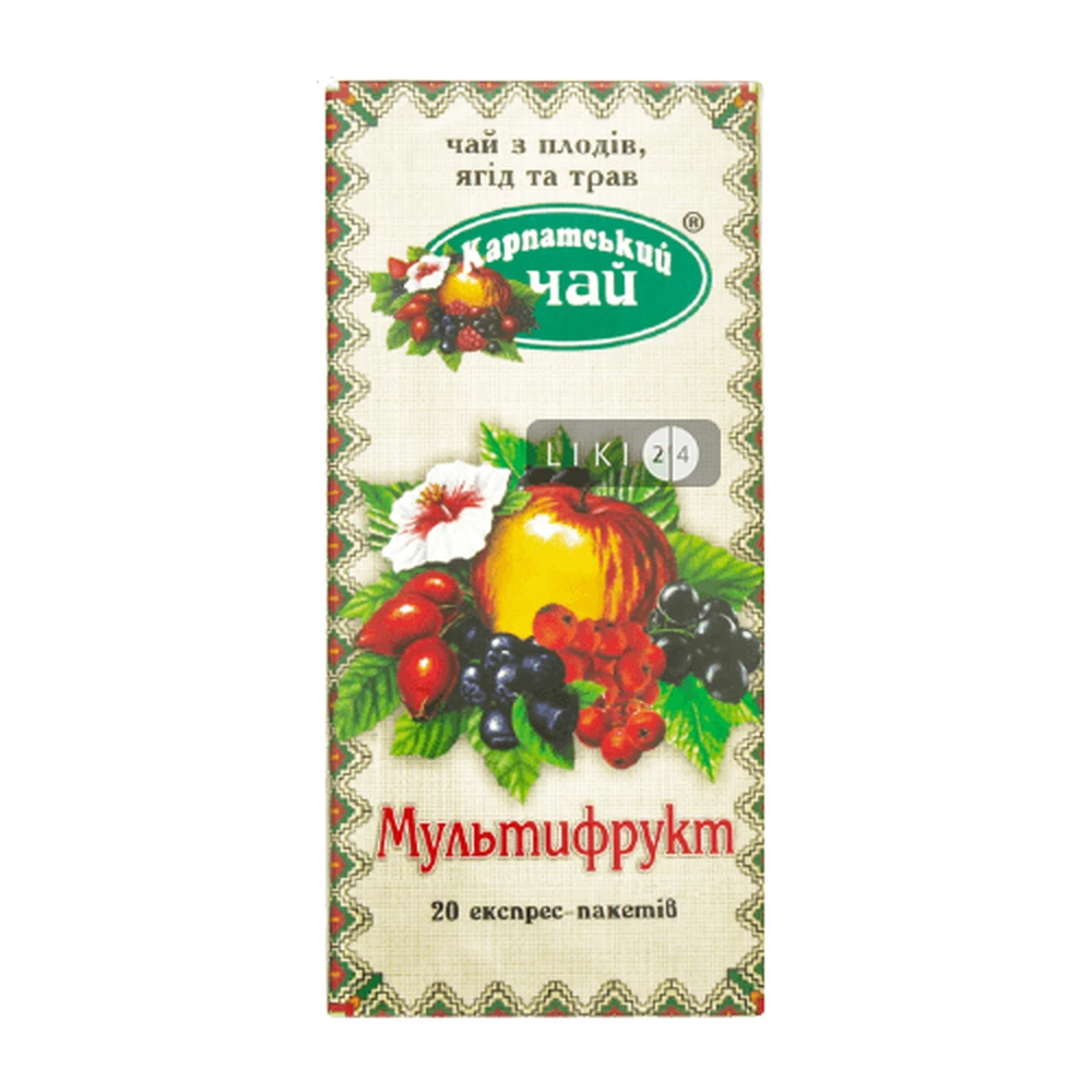 Фіточай Карпатський чай Мультифрукт з плодів рослин і трав 100 г: ціни та характеристики