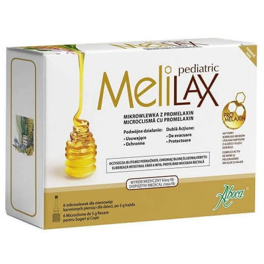 Мелилакс Педиатрик Aboca Melilax Pediatric микроклизмы с промелаксином для детей с рождения, 5 г x 6 шт.: цены и характеристики