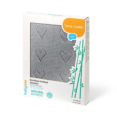 BabyOno Natural Bamboo, вязаное одеяло, бамбук, голубой, 75 см x 100 см: цены и характеристики