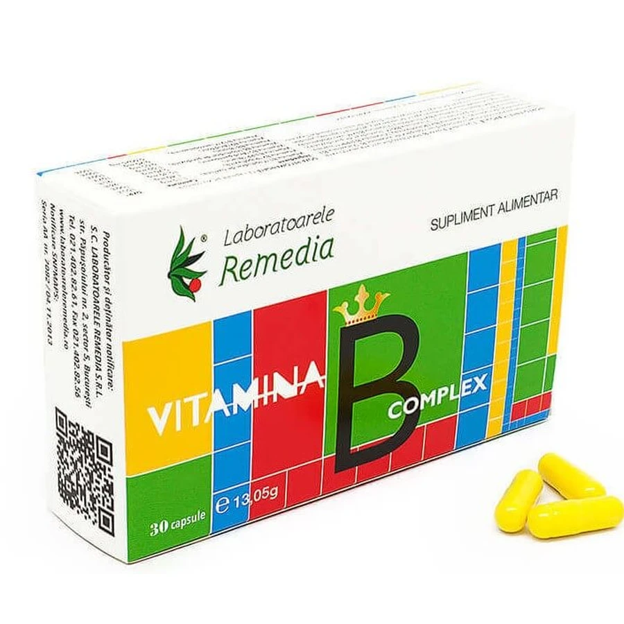 Комплекс вітамінів групи В Remedia Vitamina B complex, 30 капсул: ціни та характеристики