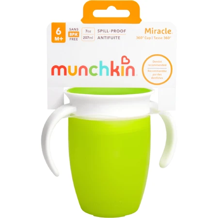 Непроливайка Munchkin Junior 360° з вушками 12м+, зелена 207 мл: ціни та характеристики
