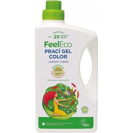Гель для прання Feel Eco кольоровий 1×1500 мл, для кольорового відбілювання: ціни та характеристики