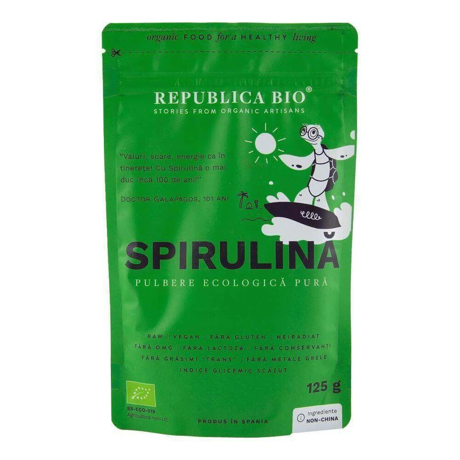 Спирулина, чистый органический порошок, 125 г, Organic Republic: цены и характеристики