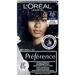 Набір стійкої фарби для волосся L'Oréal Paris Préférence Vivid Colors 1×1, відтінок Le Marais - Blue Black, 60+90+54 мл