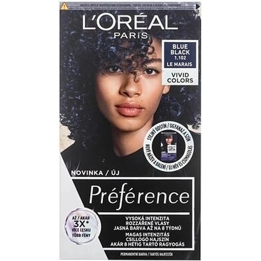 Набір стійкої фарби для волосся L'Oréal Paris Préférence Vivid Colors 1×1, відтінок Le Marais - Blue Black, 60+90+54 мл: ціни та характеристики