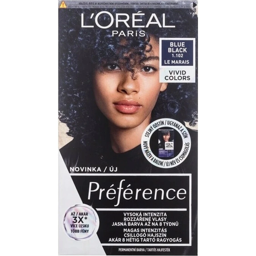 Набір стійкої фарби для волосся L'Oréal Paris Préférence Vivid Colors 1×1, відтінок Le Marais - Blue Black, 60+90+54 мл: ціни та характеристики