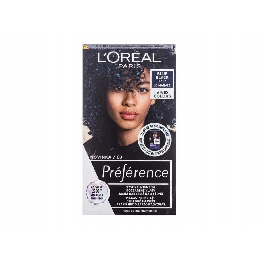 Набір стійкої фарби для волосся L'Oréal Paris Préférence Vivid Colors 1×1, відтінок Le Marais - Blue Black, 60+90+54 мл: ціни та характеристики