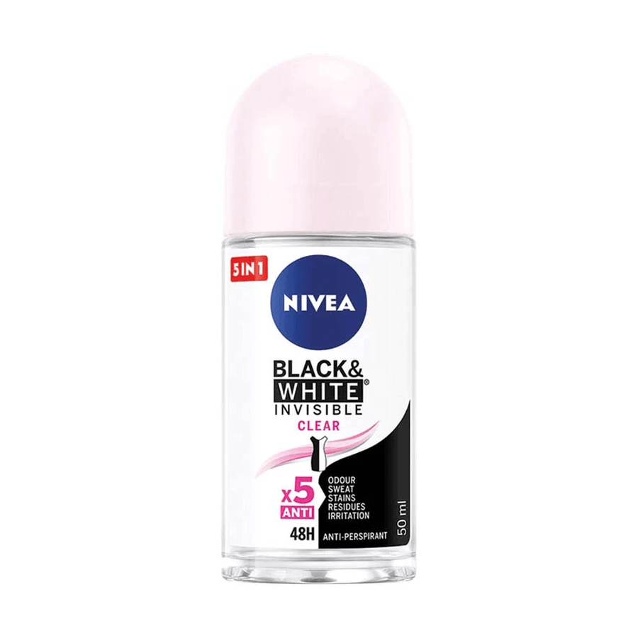 Дезодорант-шариковий дезодорант Black & White Invisible Clear, 50 мл, Nivea: ціни та характеристики