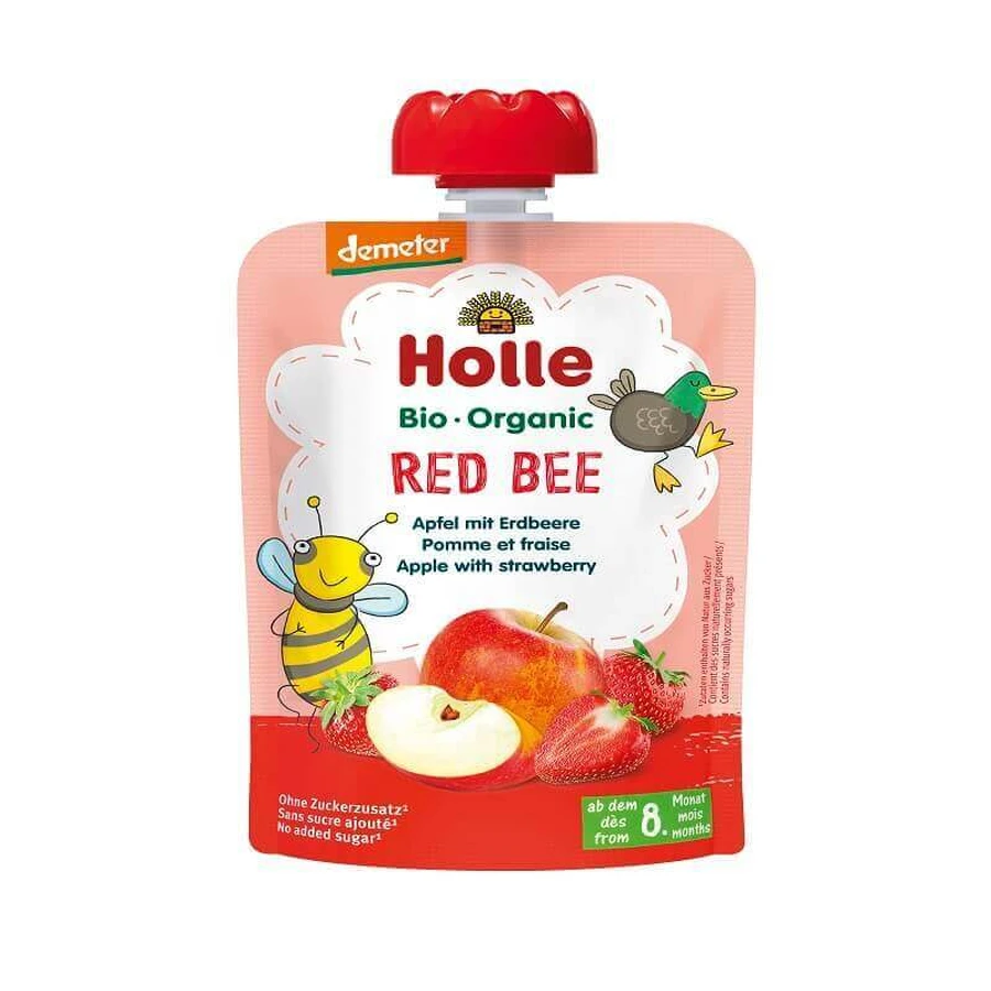 Фруктовое пюре с яблоками и клубникой, 100 г, Holle: цены и характеристики