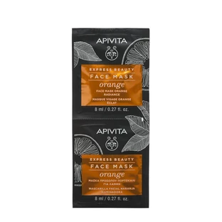 Освітлююча маска для обличчя Express Beauty з екстрактом апельсина, 2 х 8 мл, Apivita