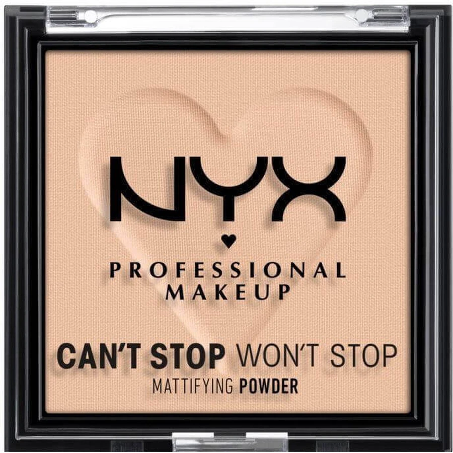 Компактна матуюча пудра NYX Professional Makeup Can't Stop Won't Stop Mattifying Powder - відтінок 03 Light Medium 6 г: ціни та характеристики