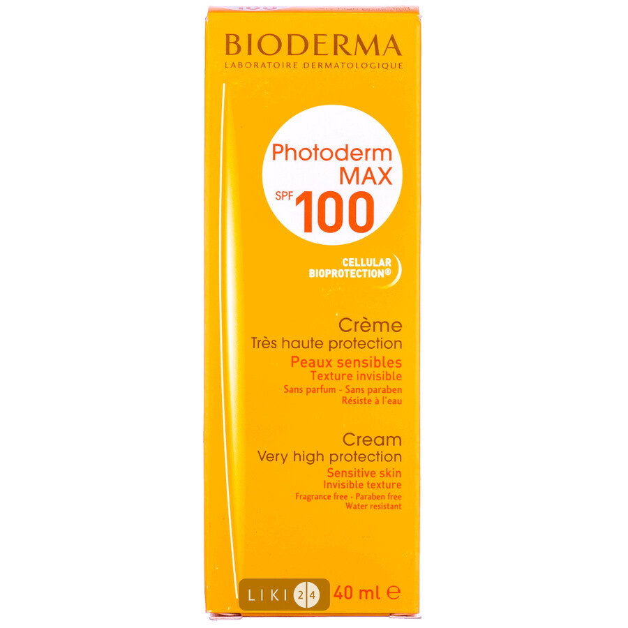 Сонцезахисний крем Bioderma Photoderm MAX SPF100 40 мл: ціни та характеристики