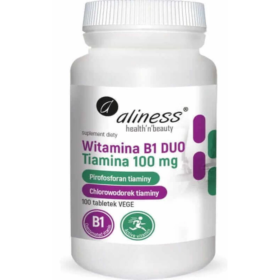 Витамин B1 (тиамин) DUO 100 мг (100 таблеток) Aliness: цены и характеристики