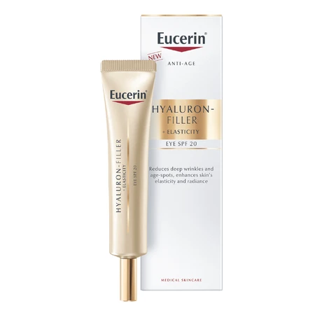 Eucerin Hyaluron Filler + Elasticity, укрепляющий крем для глаз против морщин, SPF 20, 15 мл: цены и характеристики