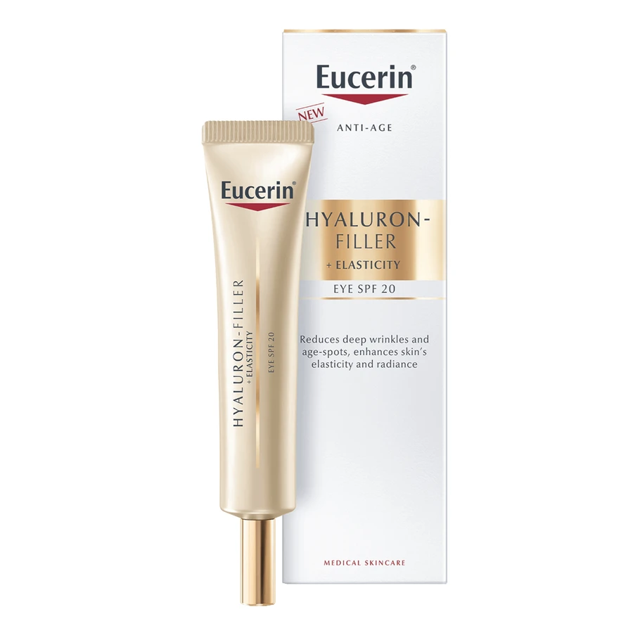 Eucerin Hyaluron Filler + Elasticity, укрепляющий крем для глаз против морщин, SPF 20, 15 мл: цены и характеристики