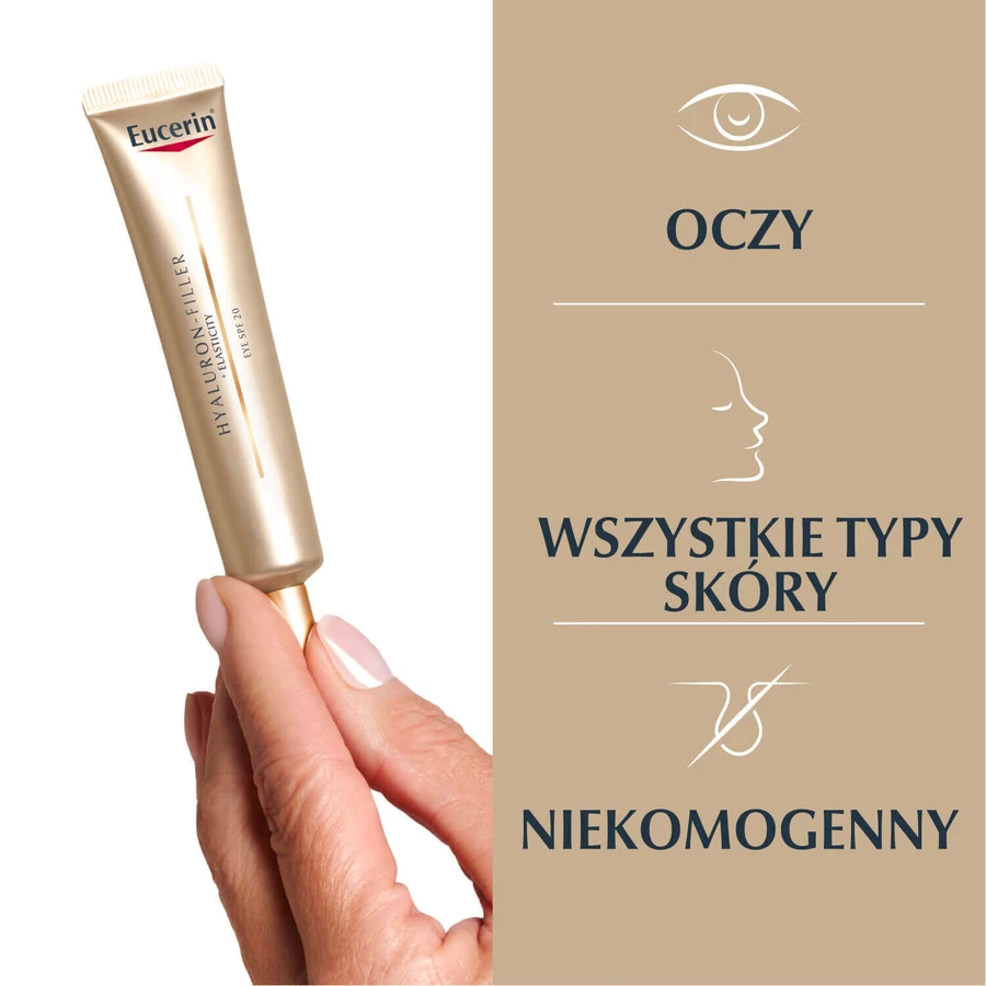 Eucerin Hyaluron Filler + Elasticity, укрепляющий крем для глаз против морщин, SPF 20, 15 мл: цены и характеристики