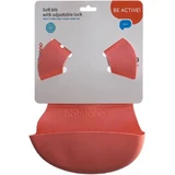 BabyOno Мягкий пластиковый нагрудник с карманом BPA free розовый 6м+