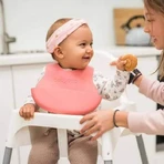 BabyOno М'який пластиковий нагрудник з кишенькою без вмісту бісфенолу рожевий 6м+: ціни та характеристики