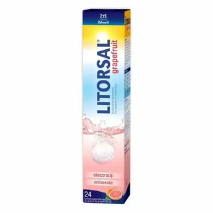 Электролиты Litorsal со вкусом грейпфрута, 24 шипучие таблетки, Здровит