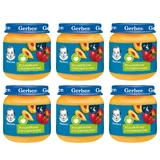 Десертный набор Gerber, яблочный и персиковый мусс, после 4 месяцев, 6 х 125 г