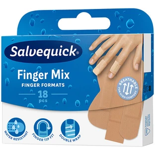 Пластир для перев'язування пальців Salvequick Finger Mix, 18 штук