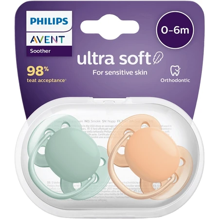Philips Avent Ultrasoft Premium Neutral Соска-пустушка 0-6м 2 шт Philips Avent Ultrasoft Premium Neutral 0-6м 2 шт: ціни та характеристики