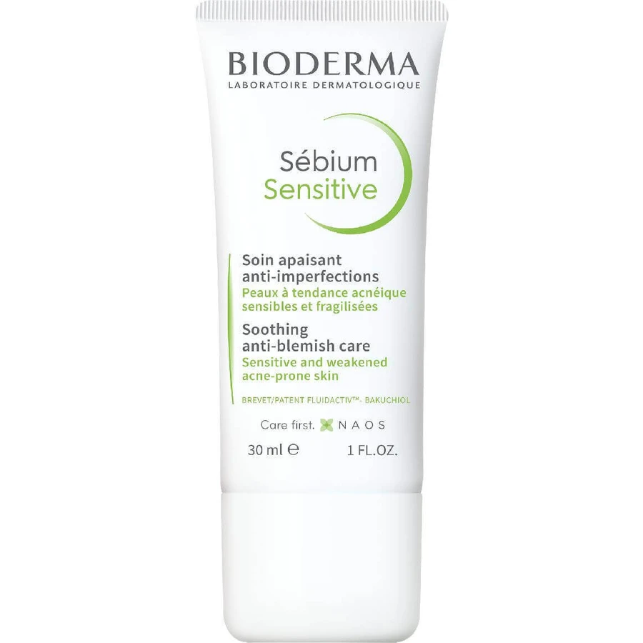 Заспокійливий і зволожуючий крем Bioderma Sébium Sensitive для шкіри, схильної до акне 30 мл: ціни та характеристики