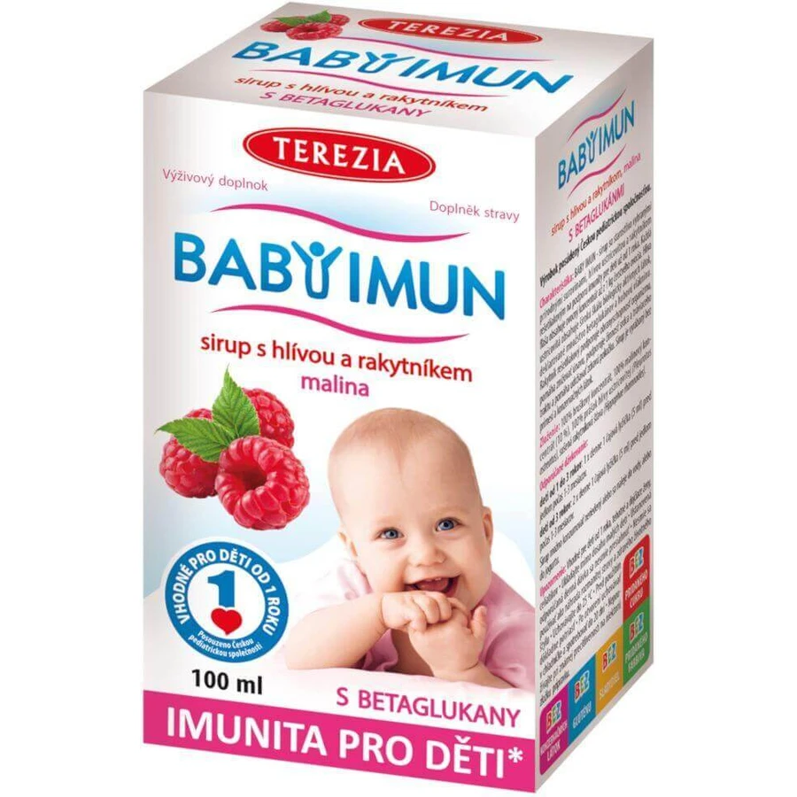 Сироп Terezia Babyimun с грибами и облепихой со вкусом малины 100 мл: цены и характеристики
