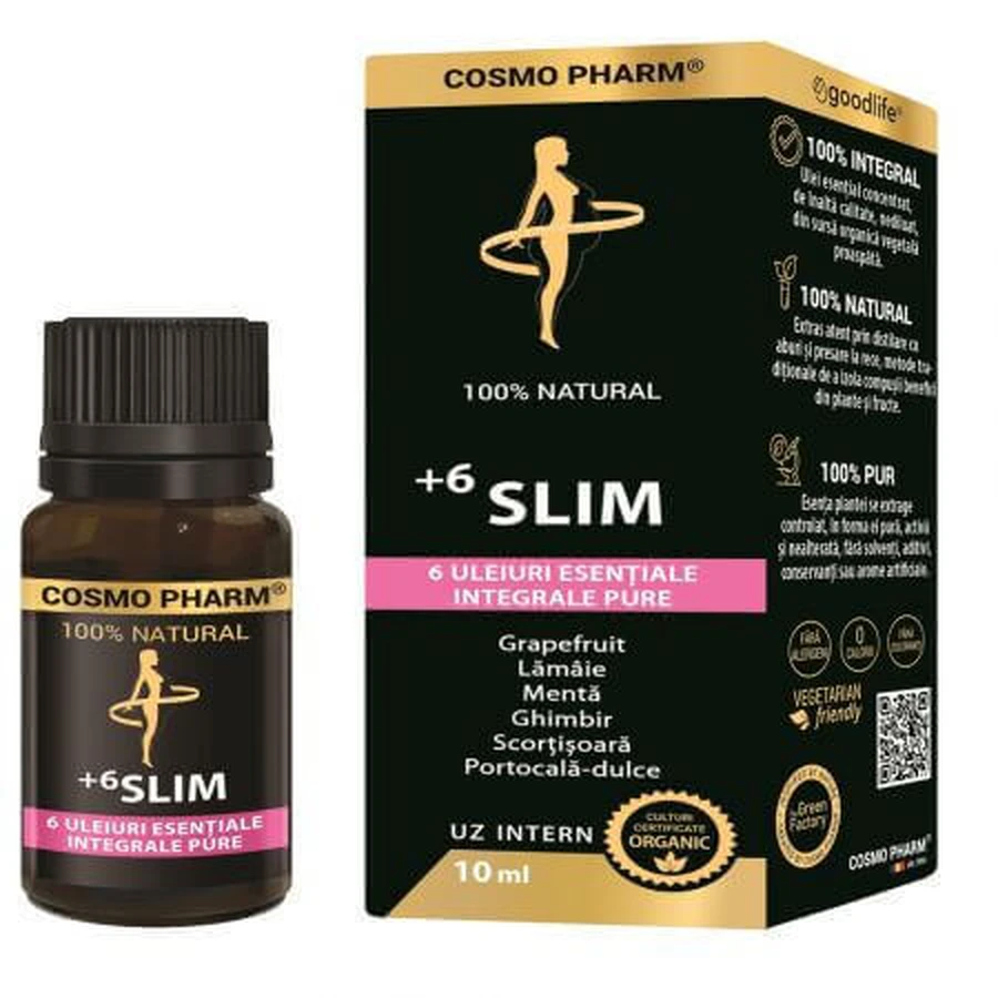 Ефірні олії +6 SLIM, 10 мл, Cosmo Pharma: ціни та характеристики