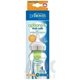 Dr.BROWN´S DOG FAA OPTIONS+ 270 мл 1×1 шт, широкое горлышко, 0M+, антиколиковая, стекло, белый