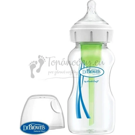 Dr.BROWN'S BABY BOTTLE OPTIONS+ 270 мл 1×1 шт, широке горлечко, 0M+, проти коліків, скло, білий: ціни та характеристики