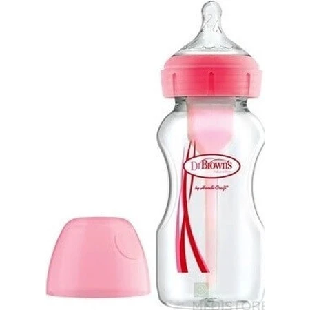Dr.BROWN'S BABY BOTTLE OPTIONS+ 270 мл 1×1 шт, широке горлечко, 0M+, проти коліків, скло, білий: ціни та характеристики