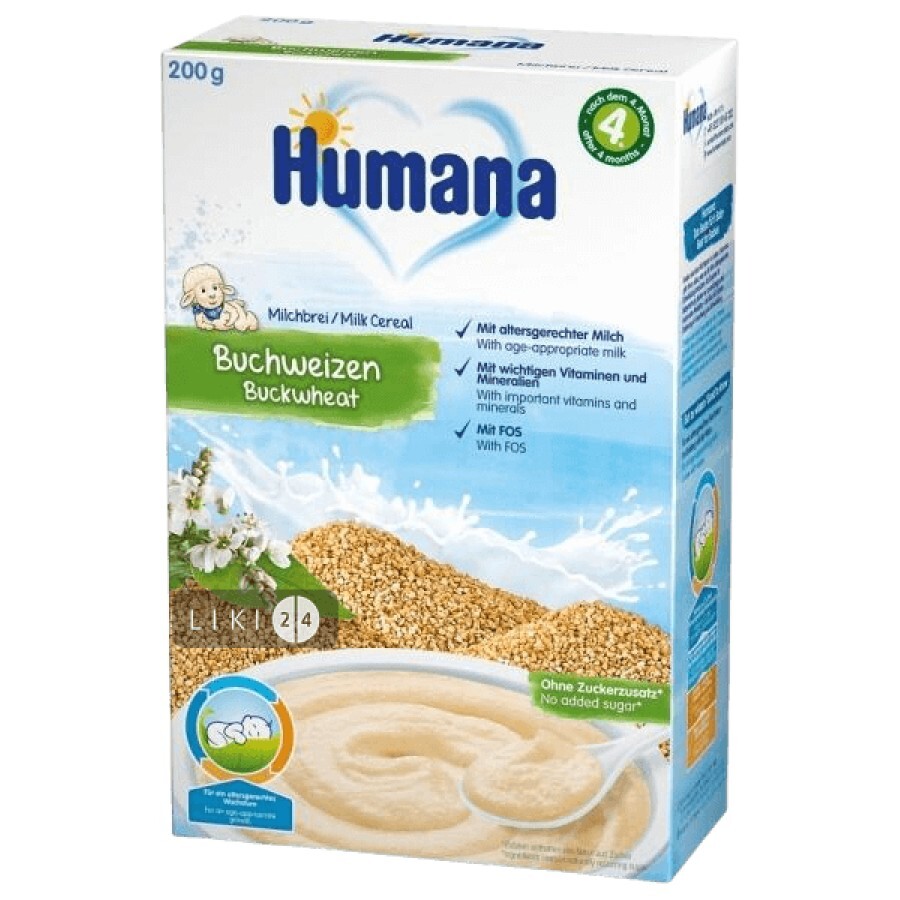 Молочная каша Humana гречневая 200 г: цены и характеристики