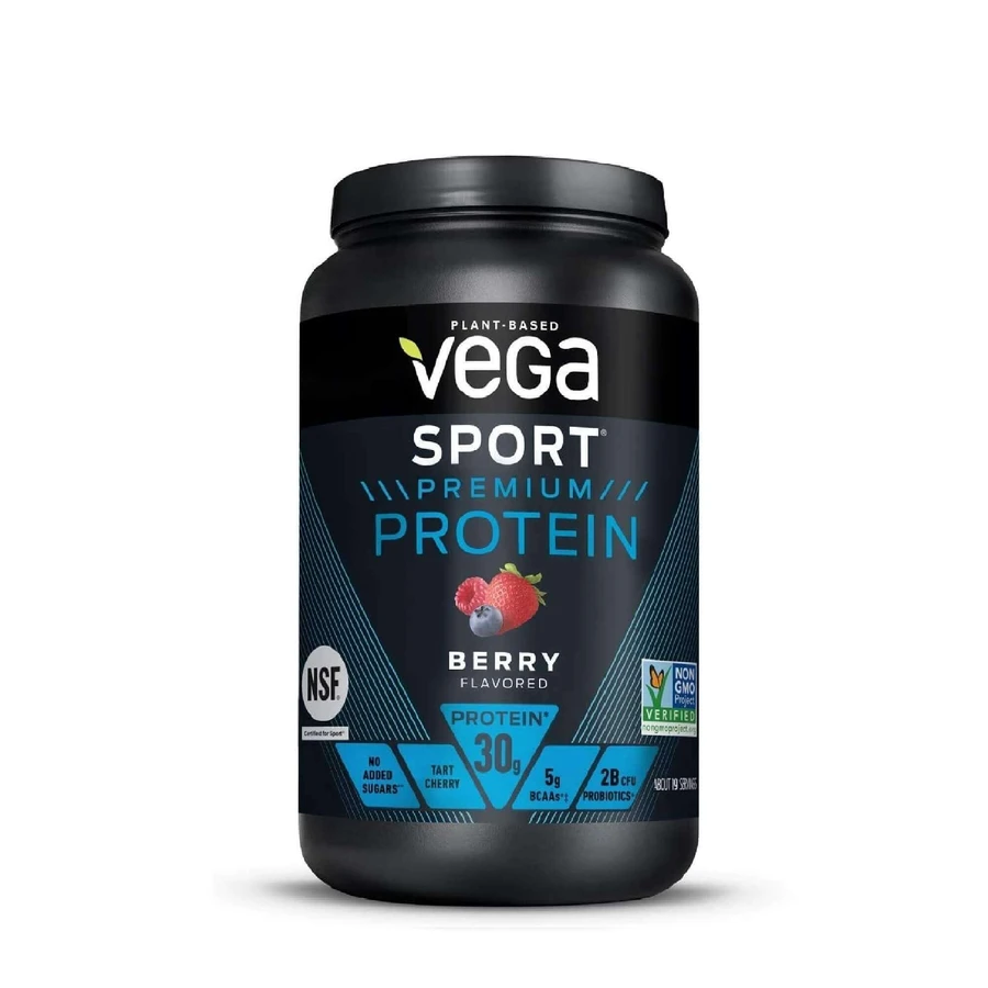 Vega Sport Premium Protein, растительный белок, со вкусом ягод, 801 г: цены и характеристики