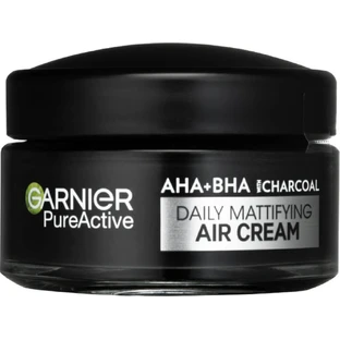 Garnier Pure Active AHA + BHA легкий денний крем 3в1 з активованим вугіллям 1×50 мл, денний крем