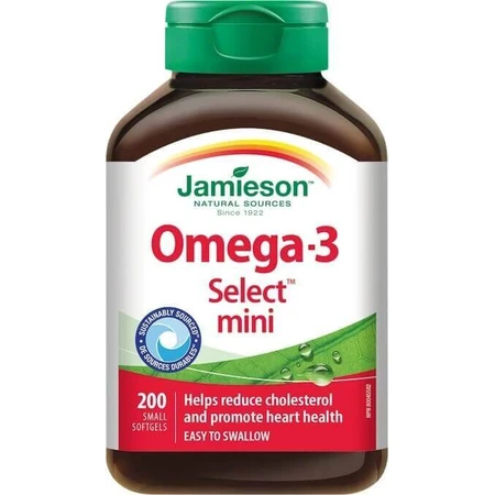 JAMIESON OMEGA-3 SELECT MINI 1×200 cps, харчова добавка: ціни та характеристики