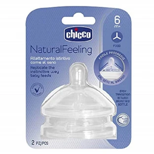 Силиконовая соска Natural Feeling Rapid Flow, 2шт, 6 месяцев+, Chicco