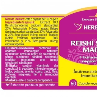 Herbagetica Reishi Shiitake Shiitake Maitake x 60cps