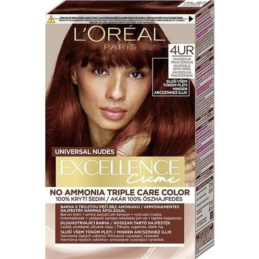 L'Oréal Paris Excellence Nudes Copper 4UR Універсальна темно-червона 1×1 шт, стійка фарба для волосся: ціни та характеристики